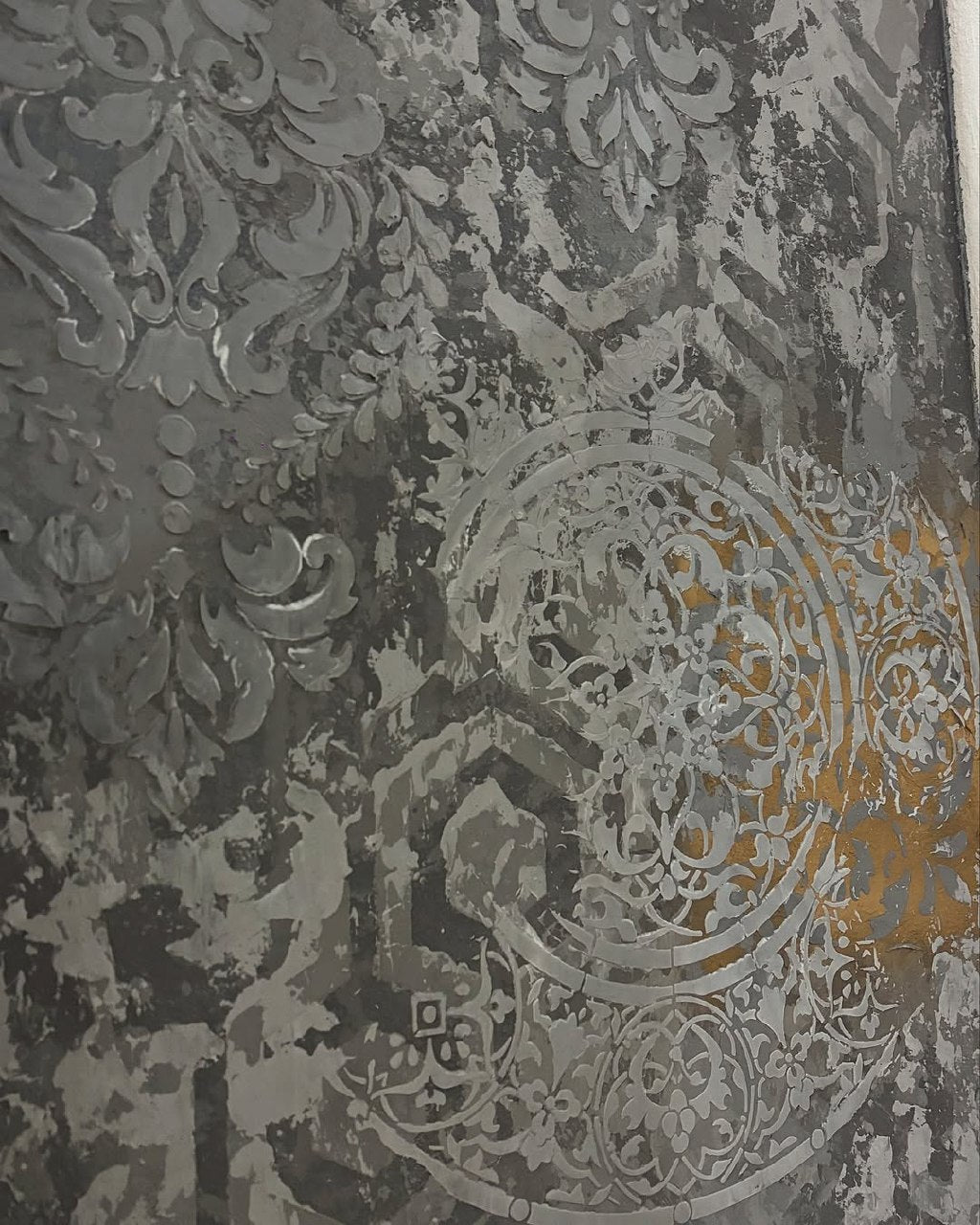 DFA stencils for decoration (Damask 3 + Round 14 + Geometry 25) for plaster and paint 0.3-1 mm (N00094)