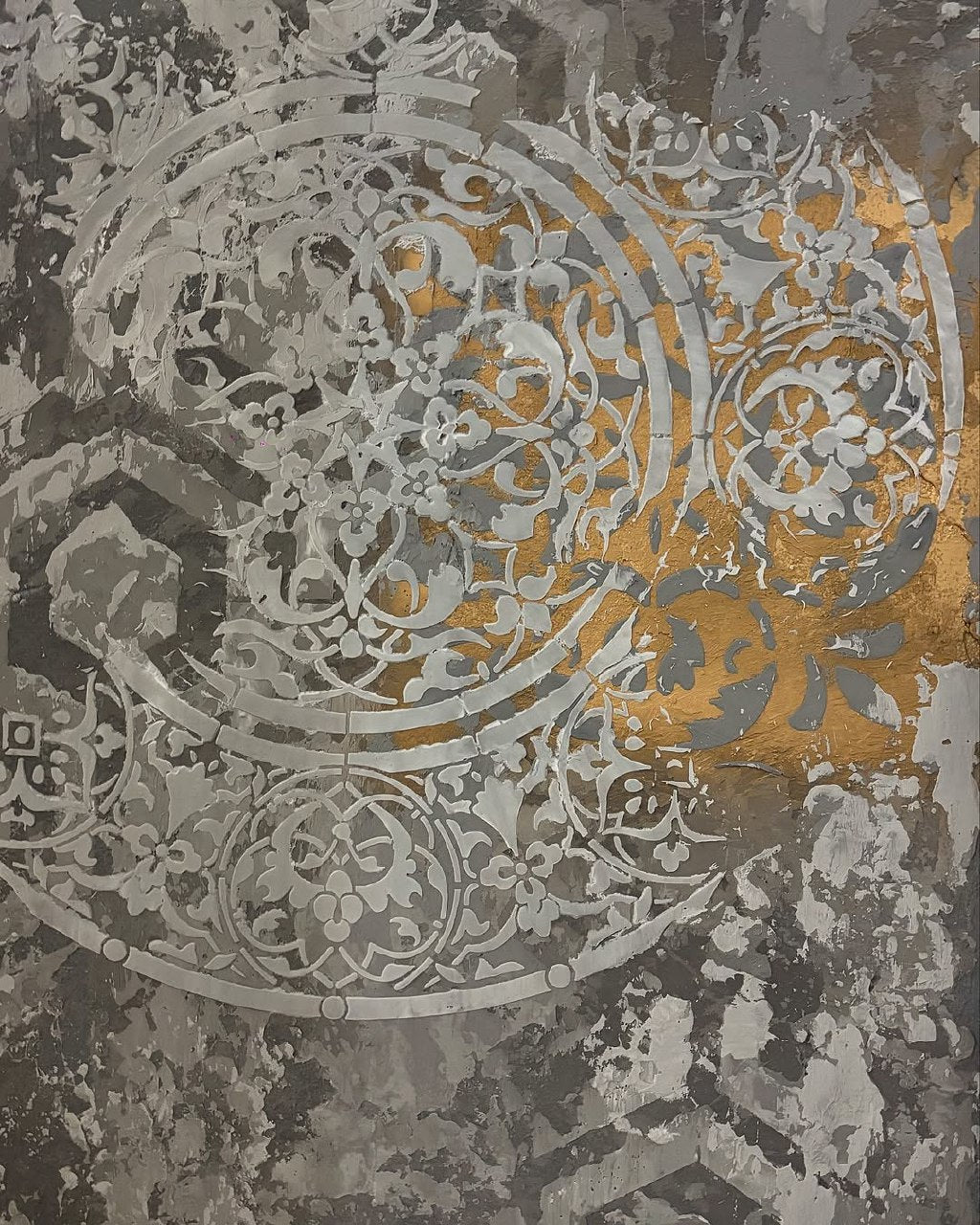 DFA stencils for decoration (Damask 3 + Round 14 + Geometry 25) for plaster and paint 0.3-1 mm (N00094)