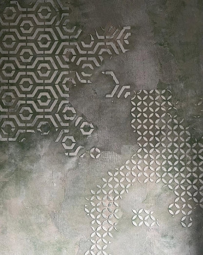 DFA stencils for decoration (Geometry 23 + Geometry 25) for plaster and paint 0.3-1 mm (N00063)