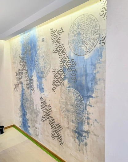 DFA stencils for wall decoration (Round 116 + Geometry 25) for plaster and paint 0.3-1 mm (N00047)