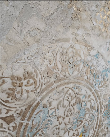 DFA stencils for decorating walls under plaster and paint (Geometry 23 + Round 14) 0.3-1 mm (N00076)