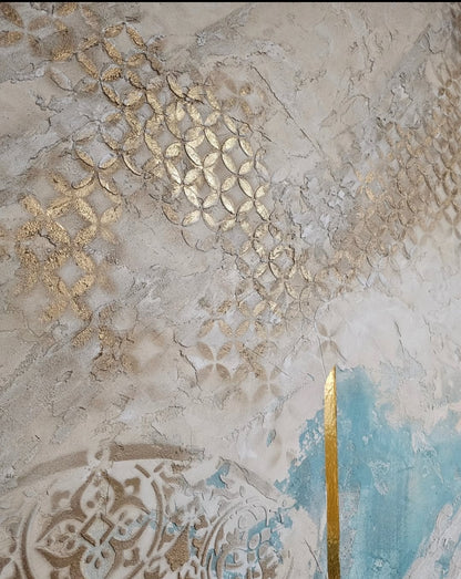 DFA stencils for decorating walls under plaster and paint (Geometry 23 + Round 14) 0.3-1 mm (N00076)
