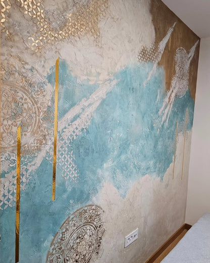 DFA stencils for decorating walls under plaster and paint (Geometry 23 + Round 14) 0.3-1 mm (N00076)