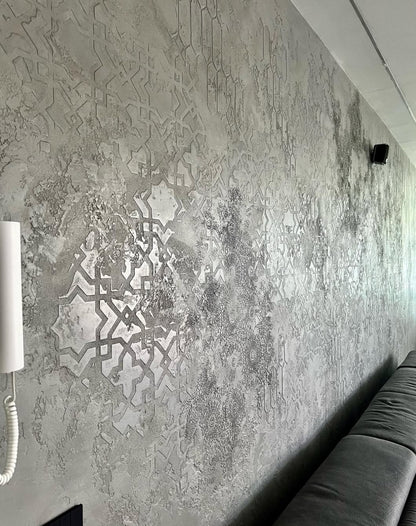 Stencils DFA wall decor set (East 72 + Geometry 77) for plaster and paint 0.3-1 mm (N00083)
