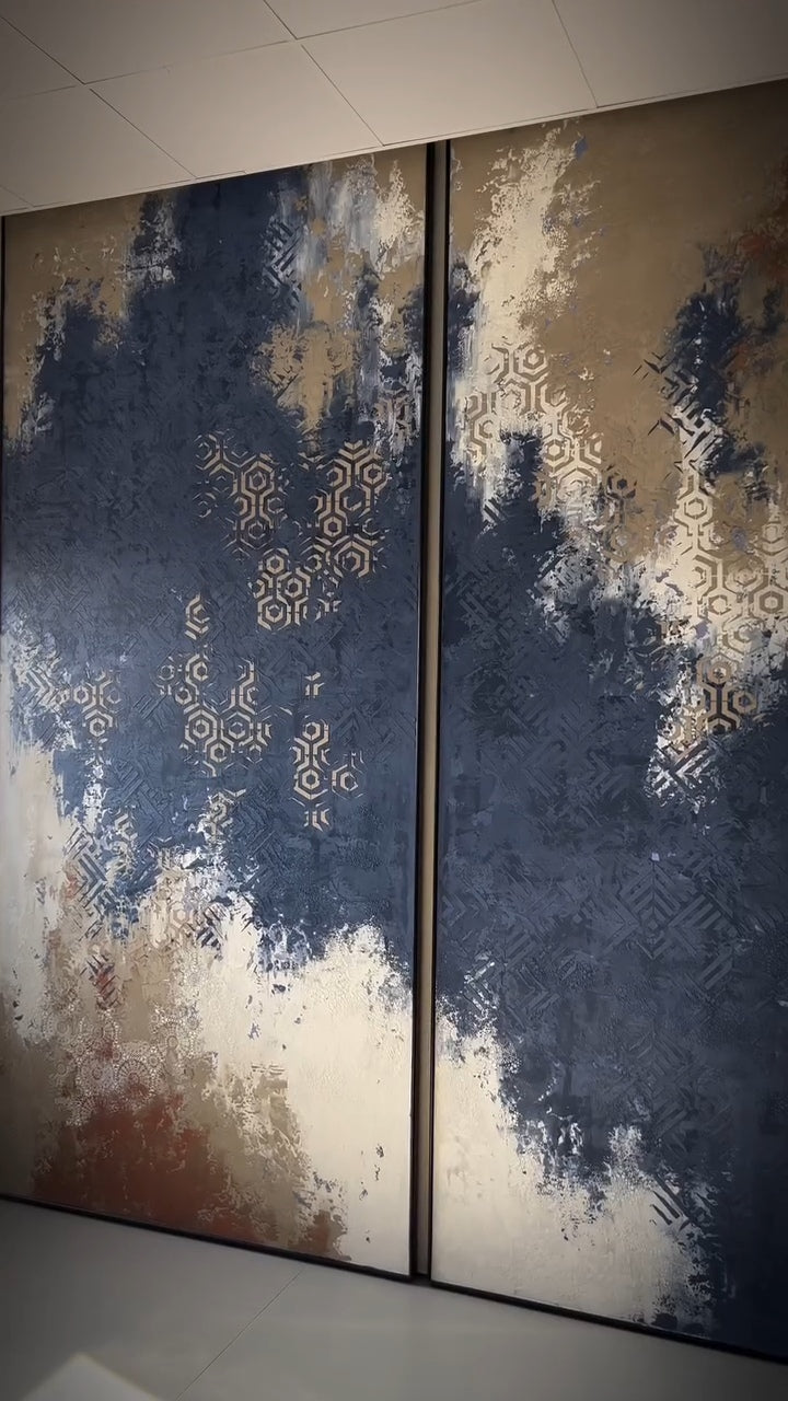 Stencils DFA set for decoration under plaster and paint (Geometry 25 + Geometry 11) 0.3-1 mm (N00084)