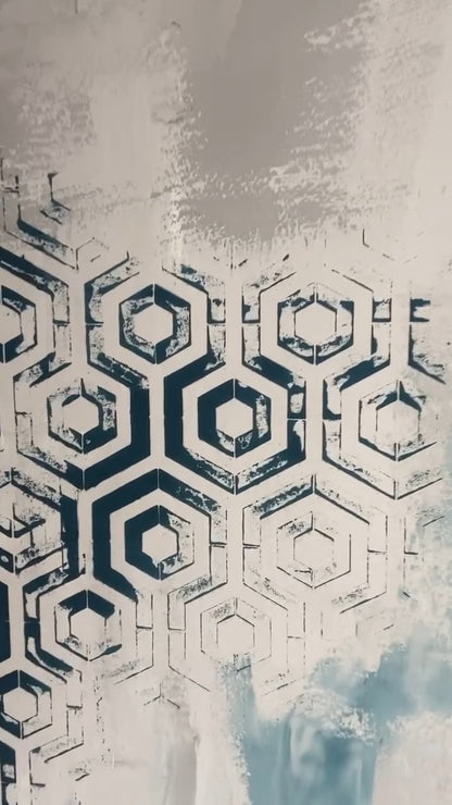 Stencils DFA set for wall decoration (Geometry 25 + Geometry 32) for plaster and paint 0.3-1 mm (N00062)