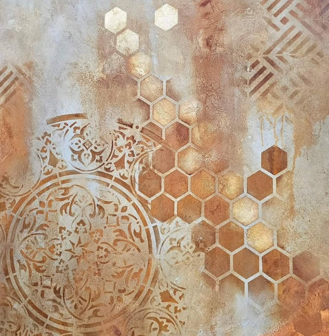 Stencils DFA set (Geometry 11 + Geometry 31 + Round 14) for plaster and paint 0.3-1 mm (N00058)