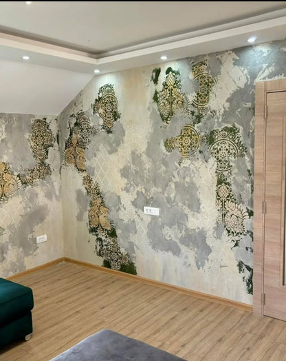 Stencils DFA stylish decor (Oriental 1 + Round 14 + Damascus 22) for plaster and paint 0.3-1 mm (N00077)