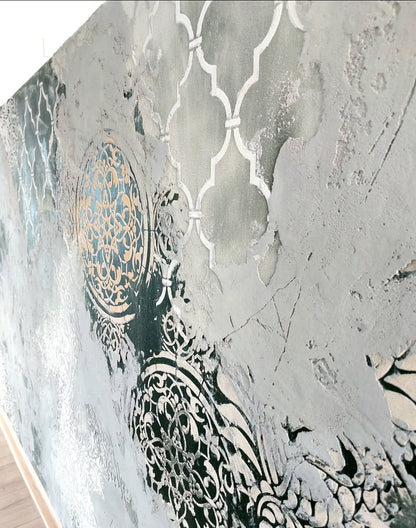 Stencils DFA stylish decor (Oriental 1 + Round 14 + Damascus 22) for plaster and paint 0.3-1 mm (N00077)