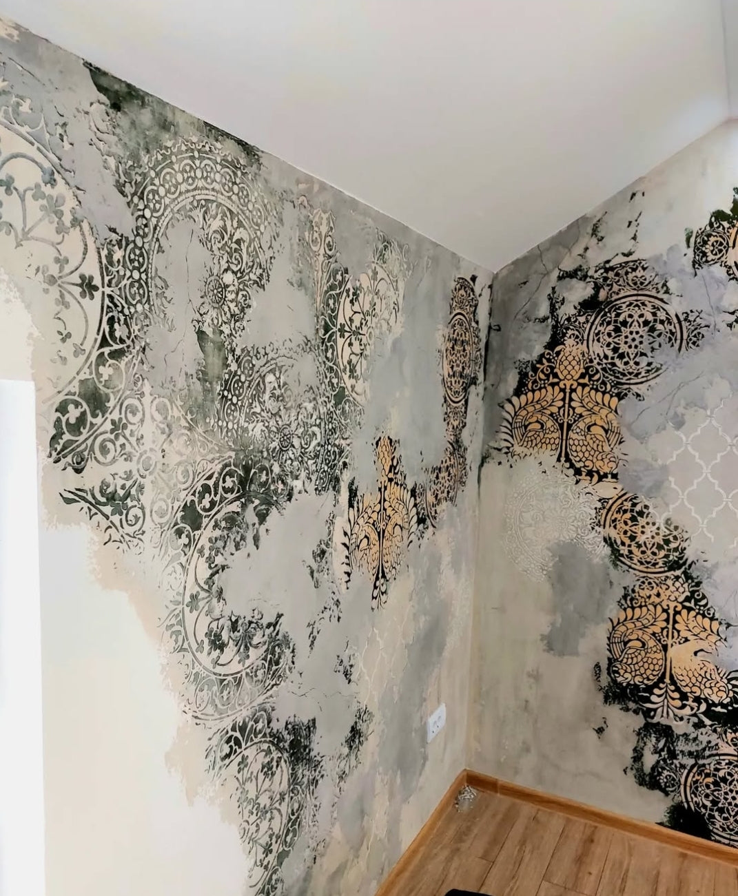 Stencils DFA stylish decor (Oriental 1 + Round 14 + Damascus 22) for plaster and paint 0.3-1 mm (N00077)