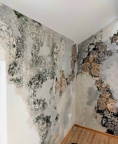 Stencils DFA stylish decor (Oriental 1 + Round 14 + Damascus 22) for plaster and paint 0.3-1 mm (N00077)