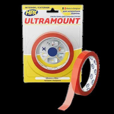 ULTRA MOUNT - 15mm x 10m - ultra-thin transparent mounting tape for inconspicuous connections