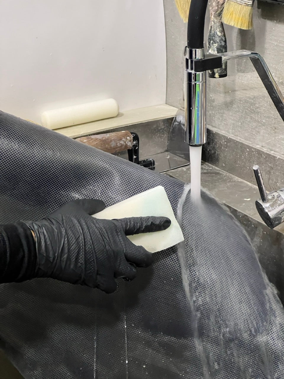 Silicone impression for decoration Stone texture (black) W00004