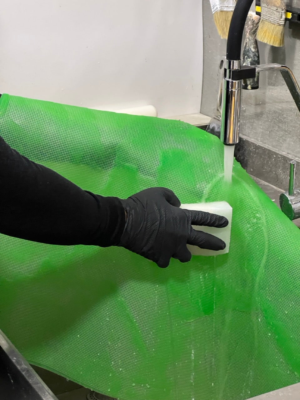 Silicone impression for decoration Stone texture (green) W00005