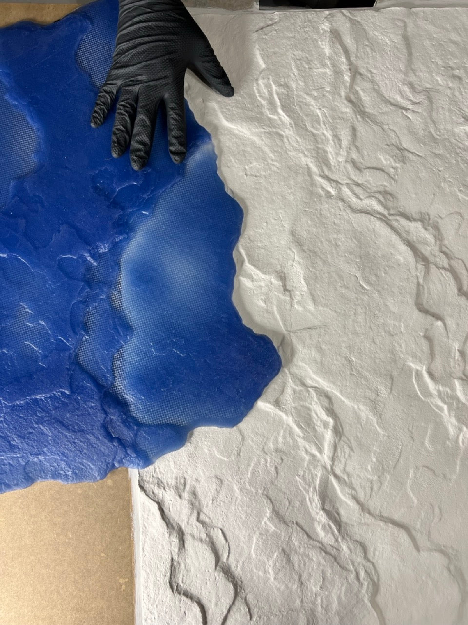 Silicone impression for decoration Stone texture (blue) W00011