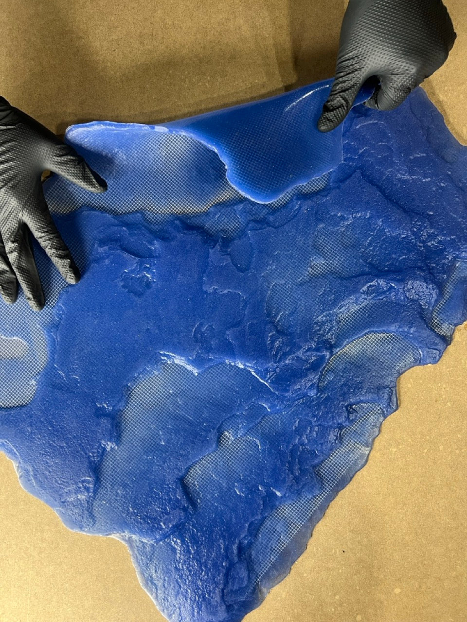 Silicone impression for decoration Stone texture (blue) W00011