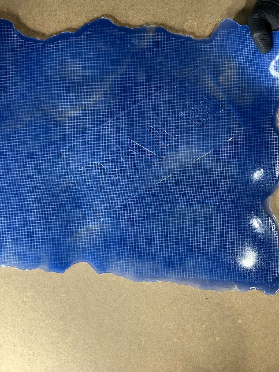 Silicone impression for decoration Stone texture (blue) W00011