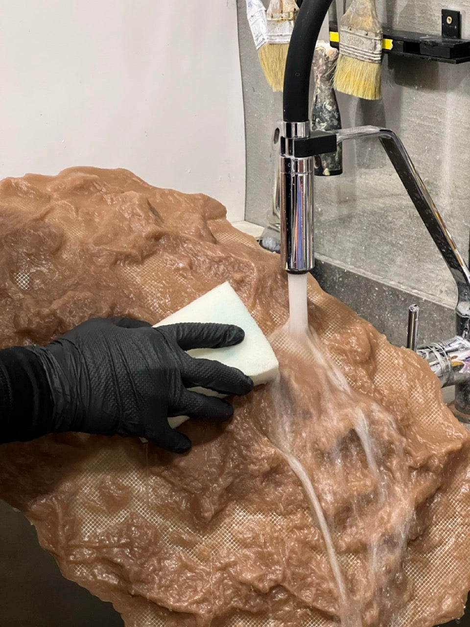 Silicone impression for decoration Stone texture (brown) W00012