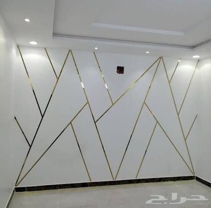 1.55 m.p Mirror Wall Decor Sticker Magic Stripes DFA (Golden Stripes on the Wall) Thickness 1mm, 18mm