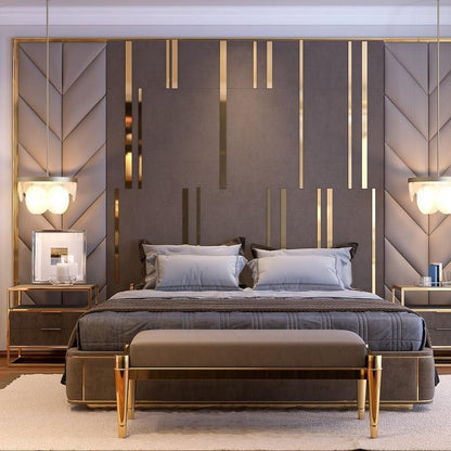 1.55 m.p Mirror Wall Decor Sticker Magic Stripes DFA (Gold Stripes on the Wall) Thickness 1mm, 10mm